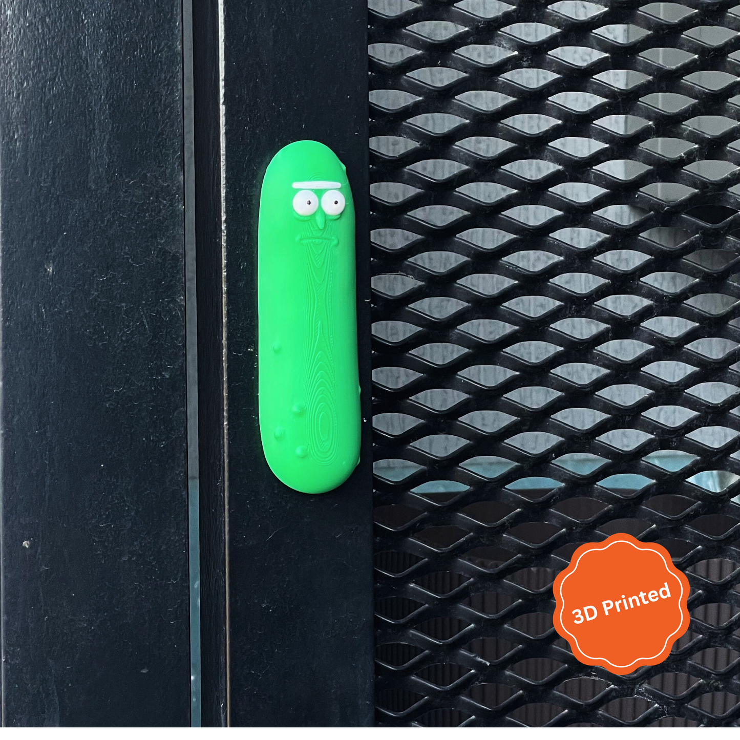 3D Printed Pickle Rick მაგნიტი + რიკი და მორტი სტიკერების ნაკრები