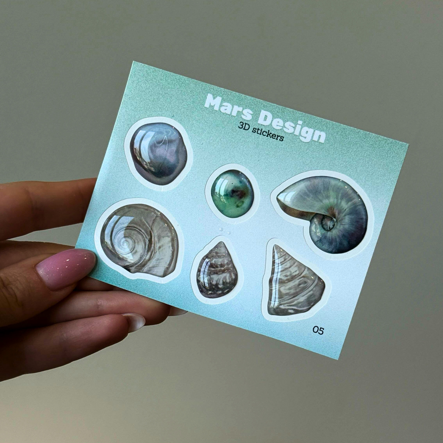 3D Shell sticker pack მოცულობითი სტიკერები