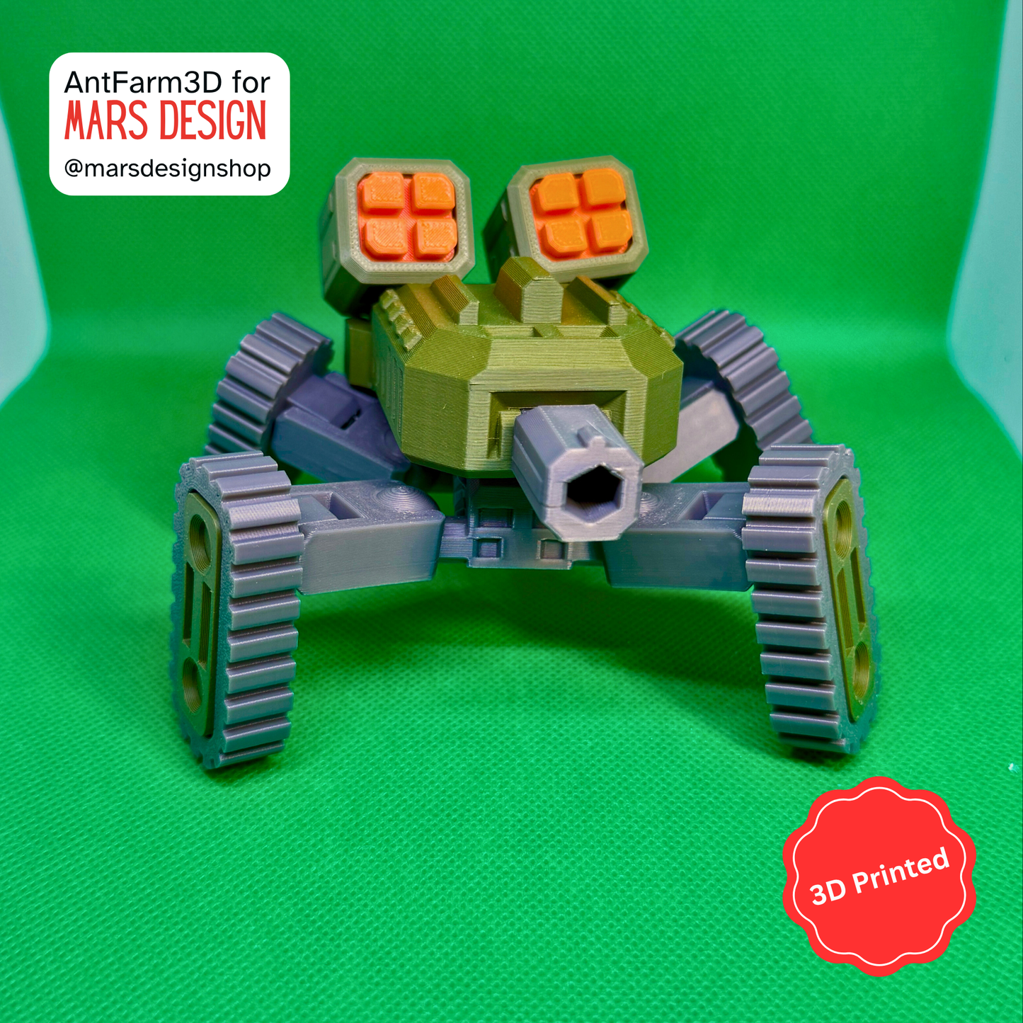 3D დაბეჭდილი საბრძოლო ტანკი / 3D Printed Mecha Tank