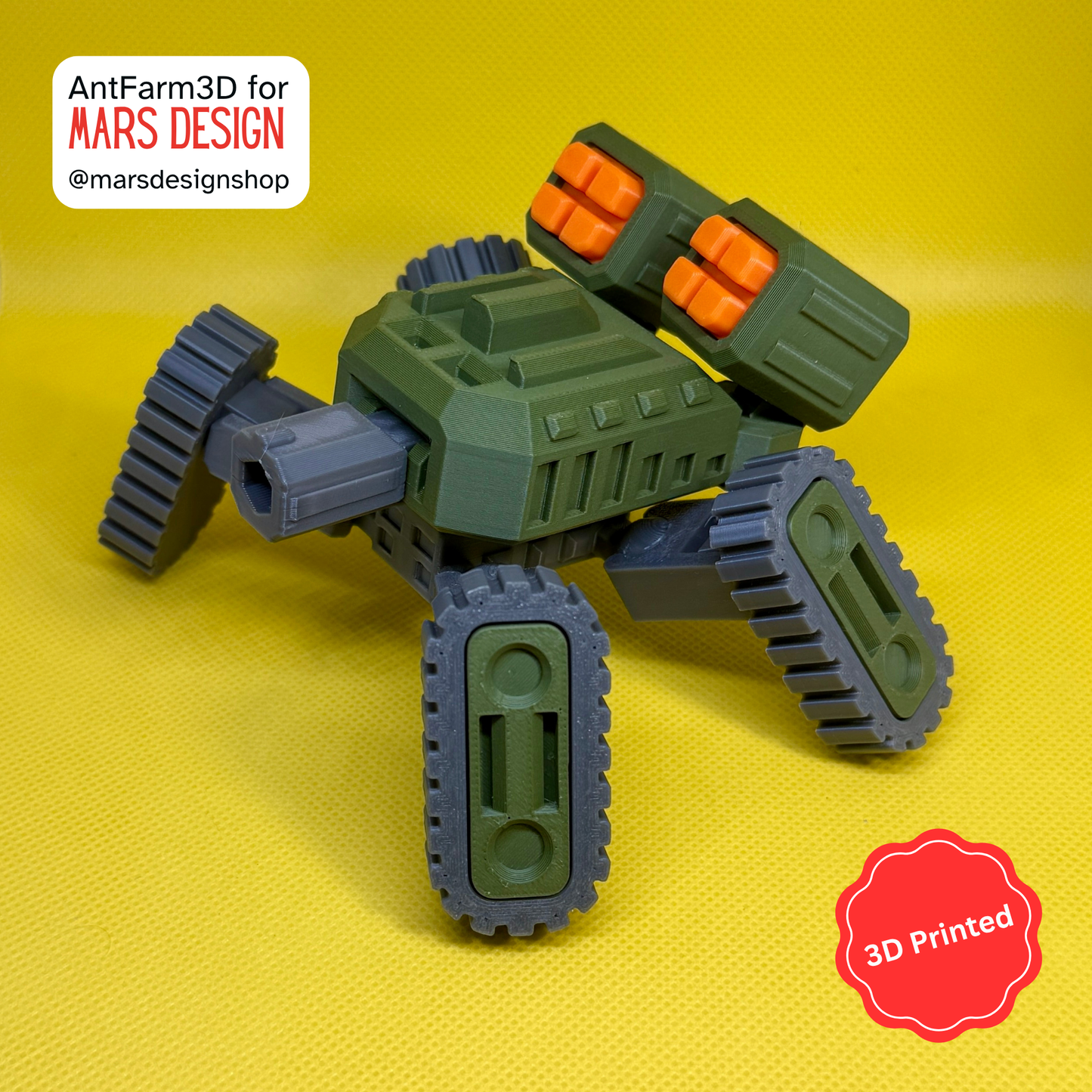 3D დაბეჭდილი საბრძოლო ტანკი / 3D Printed Mecha Tank