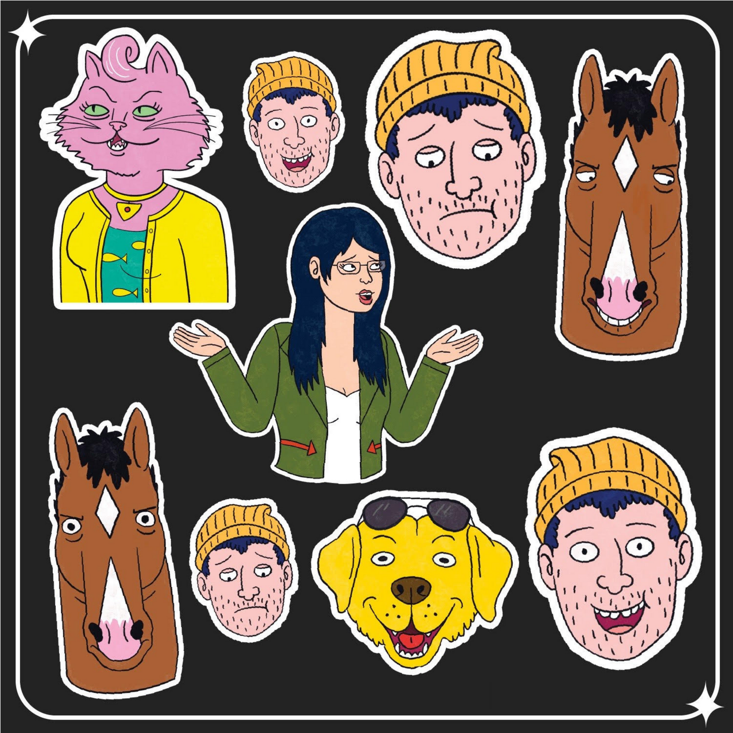 Bojack Horseman სტიკერების შეკვრა 9ც