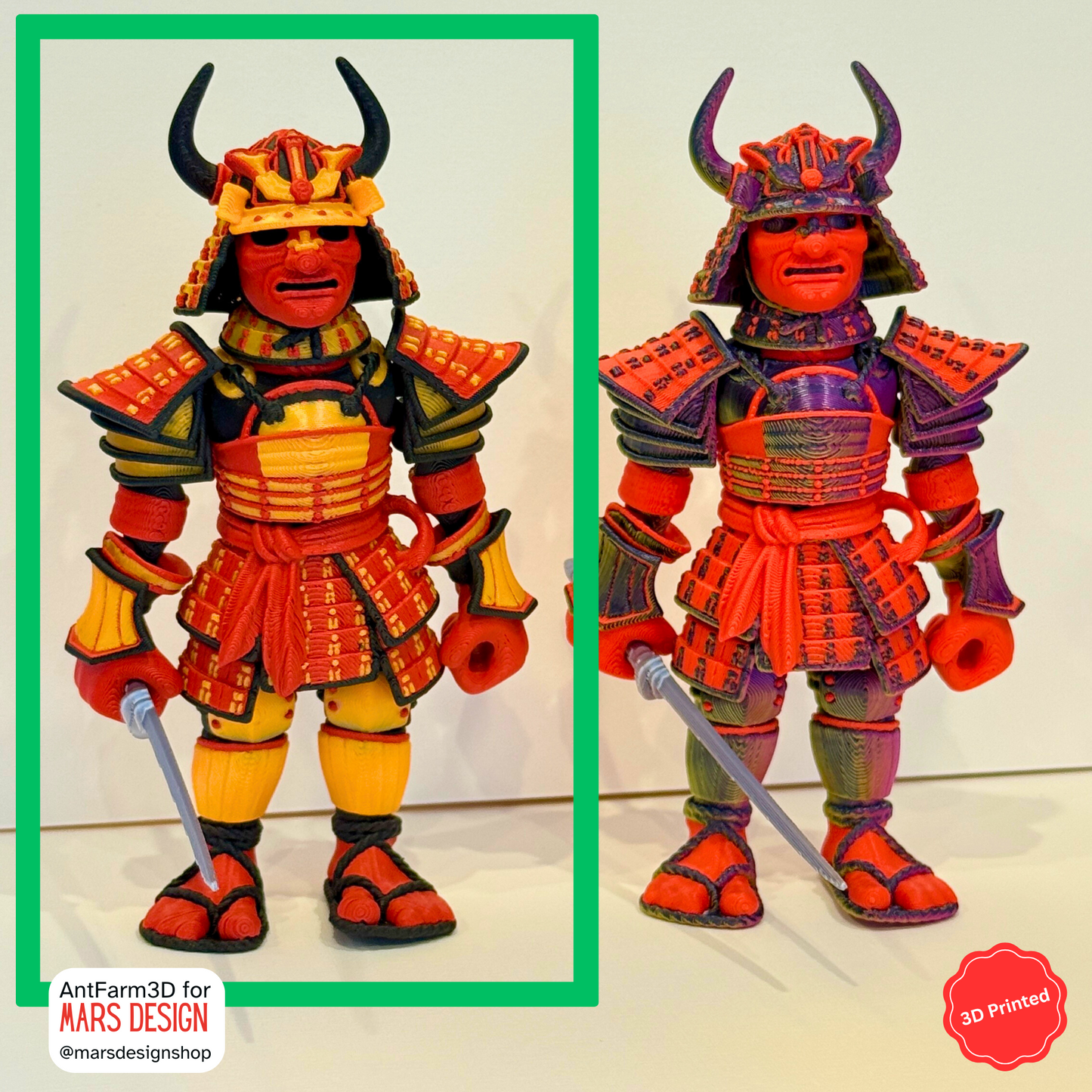 ⚔️ 3D დაბეჭდილი სათამაშო სამურაი / 3D Printed Toy Samurai