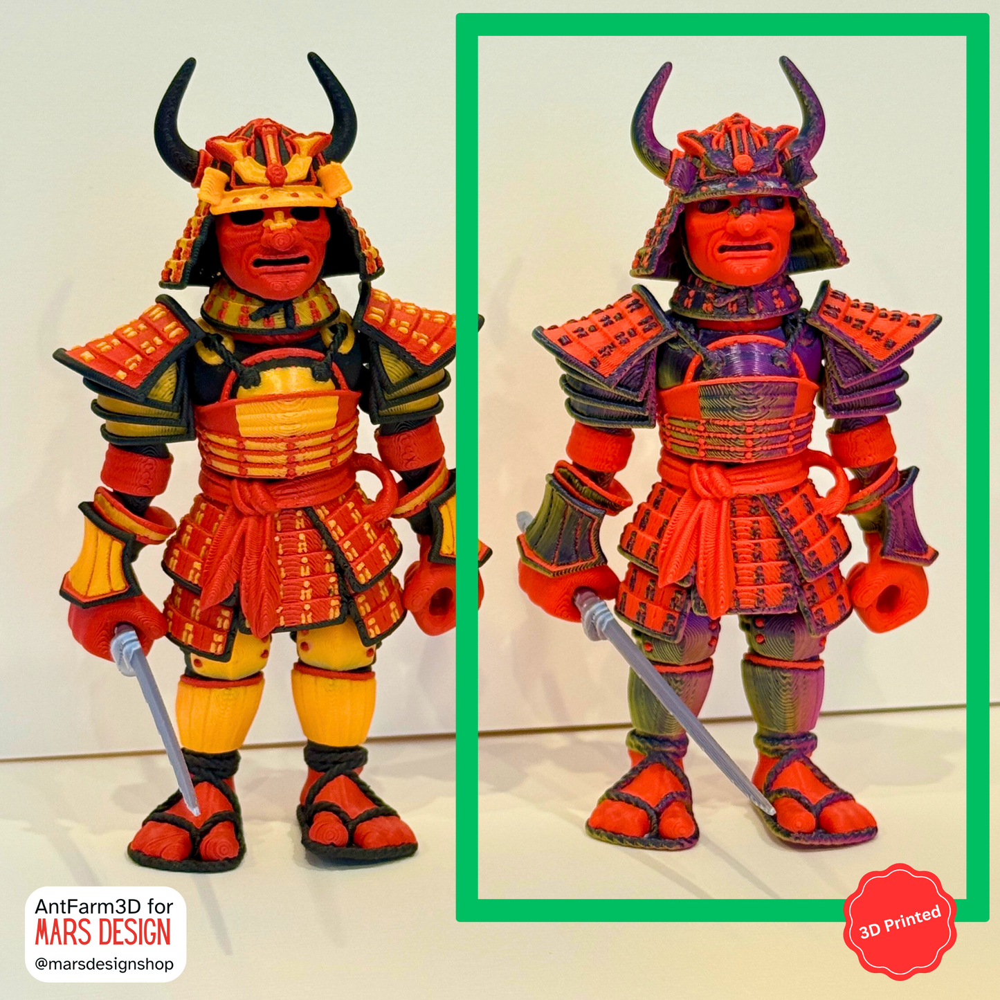 ⚔️ 3D დაბეჭდილი სათამაშო სამურაი / 3D Printed Toy Samurai