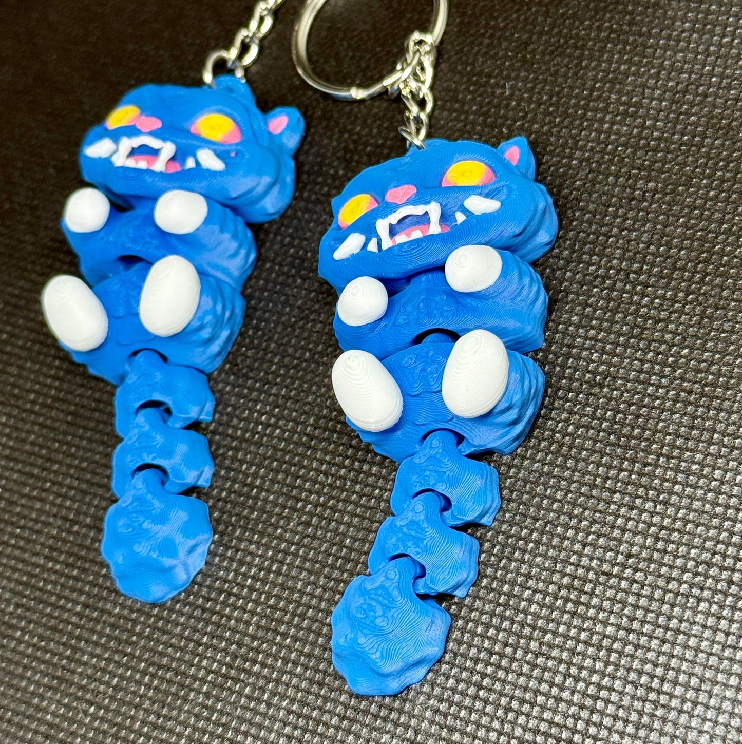 3D დაბეჭდილი ლურჯი ვეფხვი ბრელოკი / 3D Printed K-pop Derpy Demon Hunters Tiger Keychain