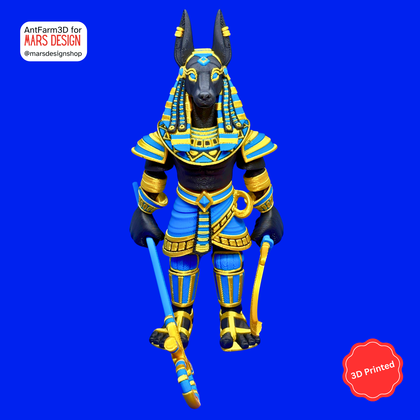 ⚔️ 3D დაბეჭდილი ანუბისის ფიგურა / 3D Printed Toy Anubis