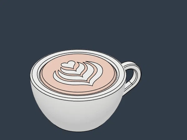 3D Printed კაპუჩინო ქლიქერი ბრელოკი / Cappuccino Fidget Clicker Keychain