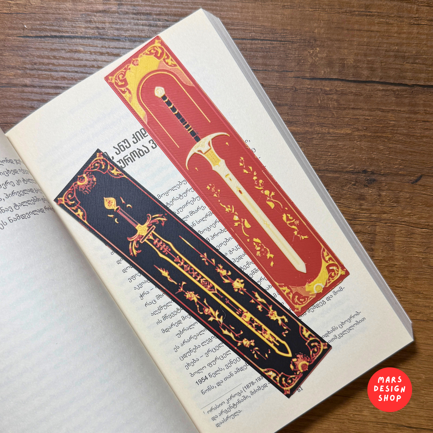3D დაბეჭდილი სანიშნები 2ც. ხმლები / 3D Printed Bookmarks 2pcs. Swords black