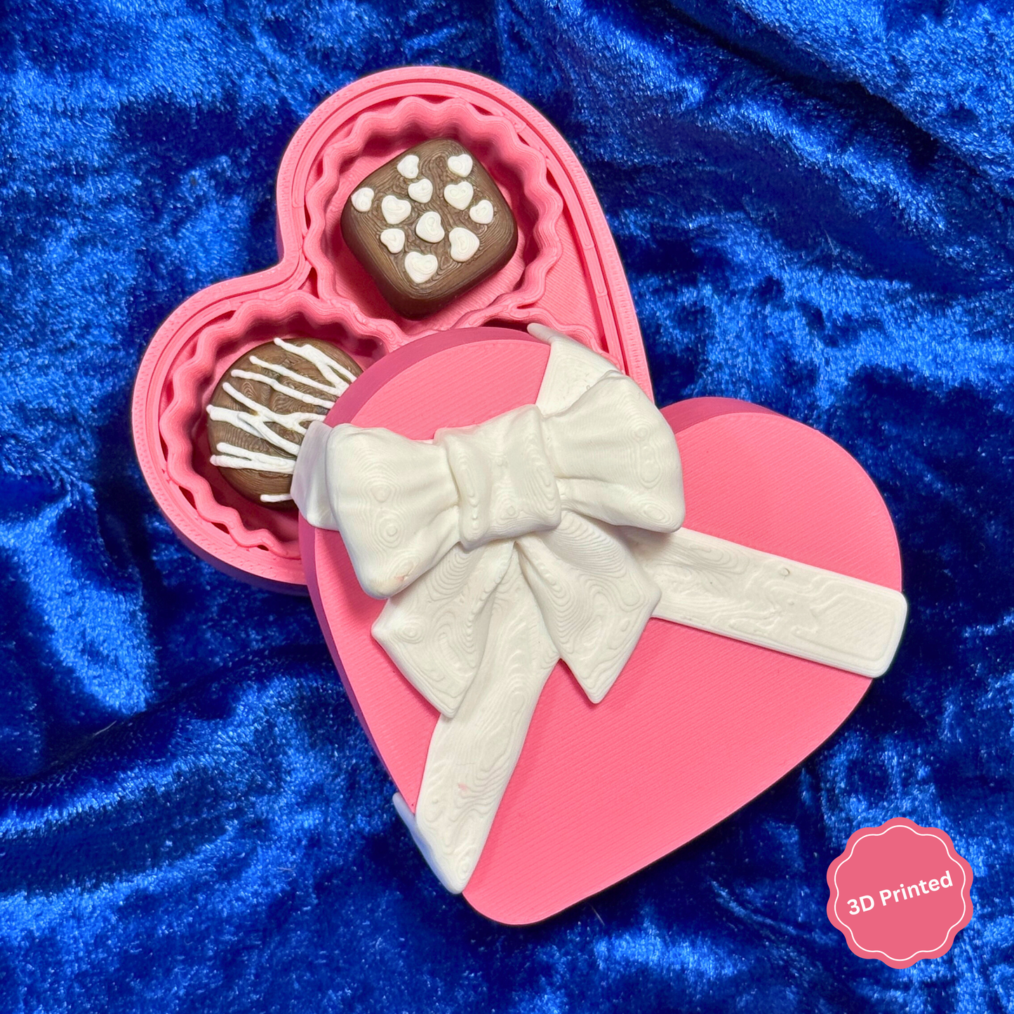 💝 3D დაბეჭდილი შოკოლადის ქლიქერები გულის ფორმის ყუთში წითელი / 3D Printed Chocolate clickers in Heart shaped box Red