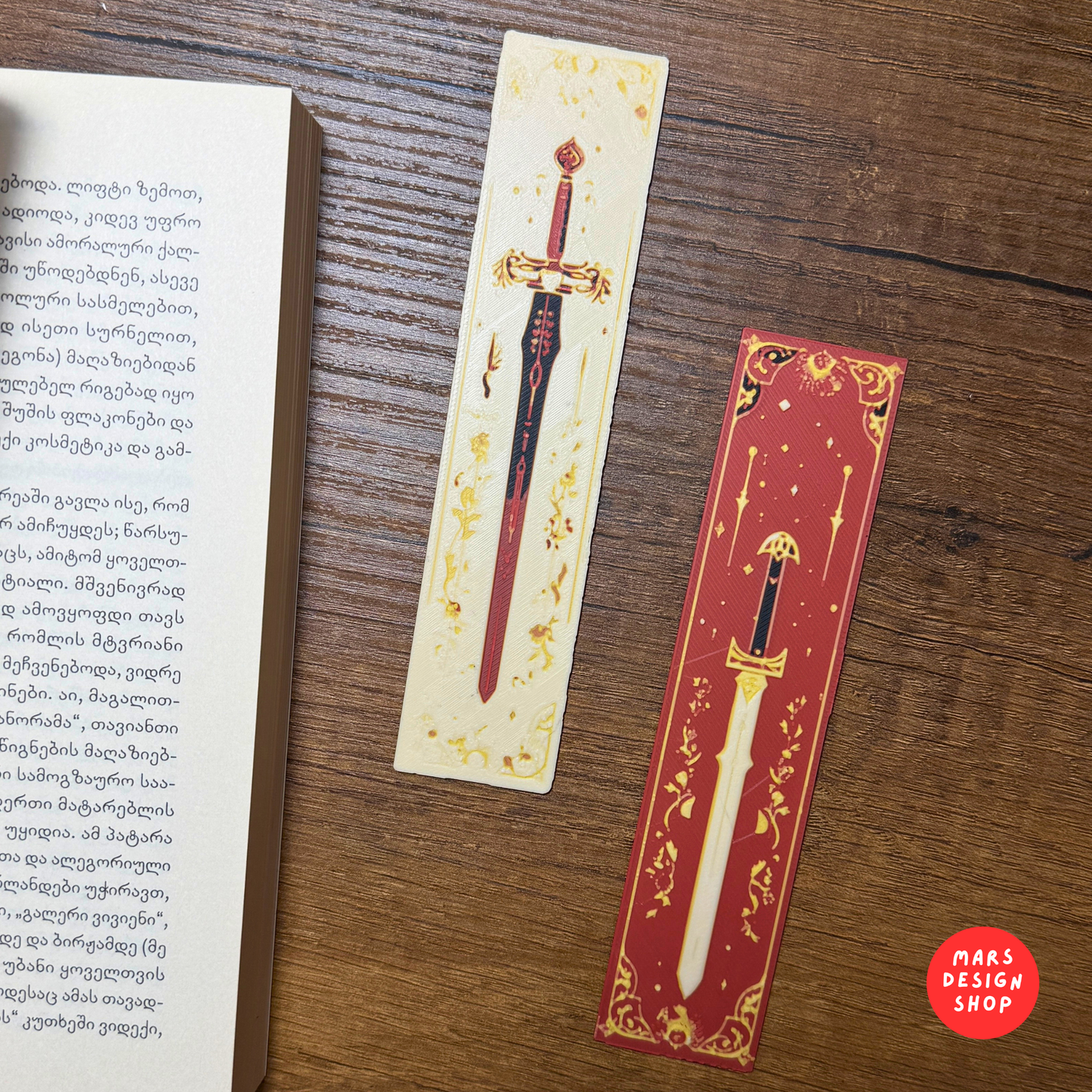 3D დაბეჭდილი სანიშნები 2ც. ხმლები / 3D Printed Bookmarks 2pcs. Swords