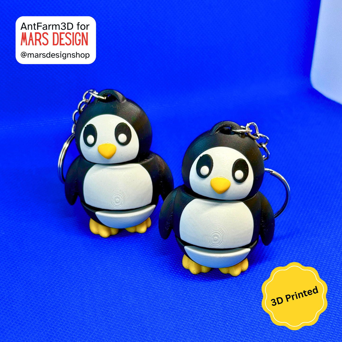 3D Printed პინგვინი ბრელოკი / Penguin Keychain