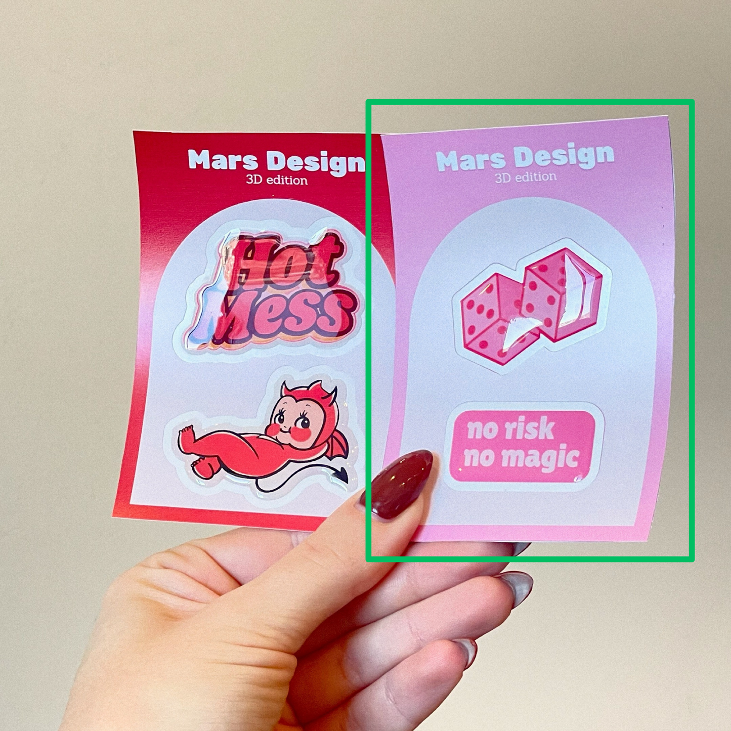 3D No Risk No Magic mini sticker pack მოცულობითი სტიკერები