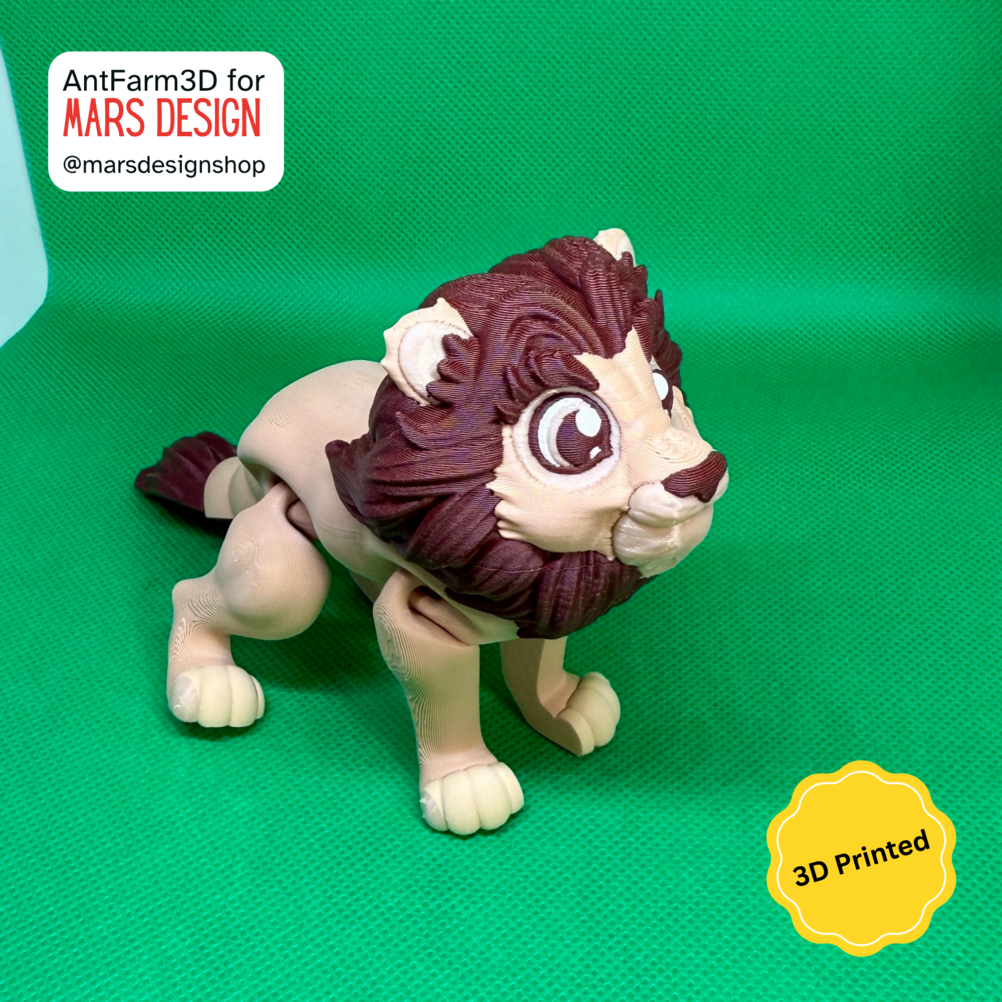 🦁 3D დაბეჭდილი ფლექსი სათამაშო ლომი /  3D Printed Flexi Lion