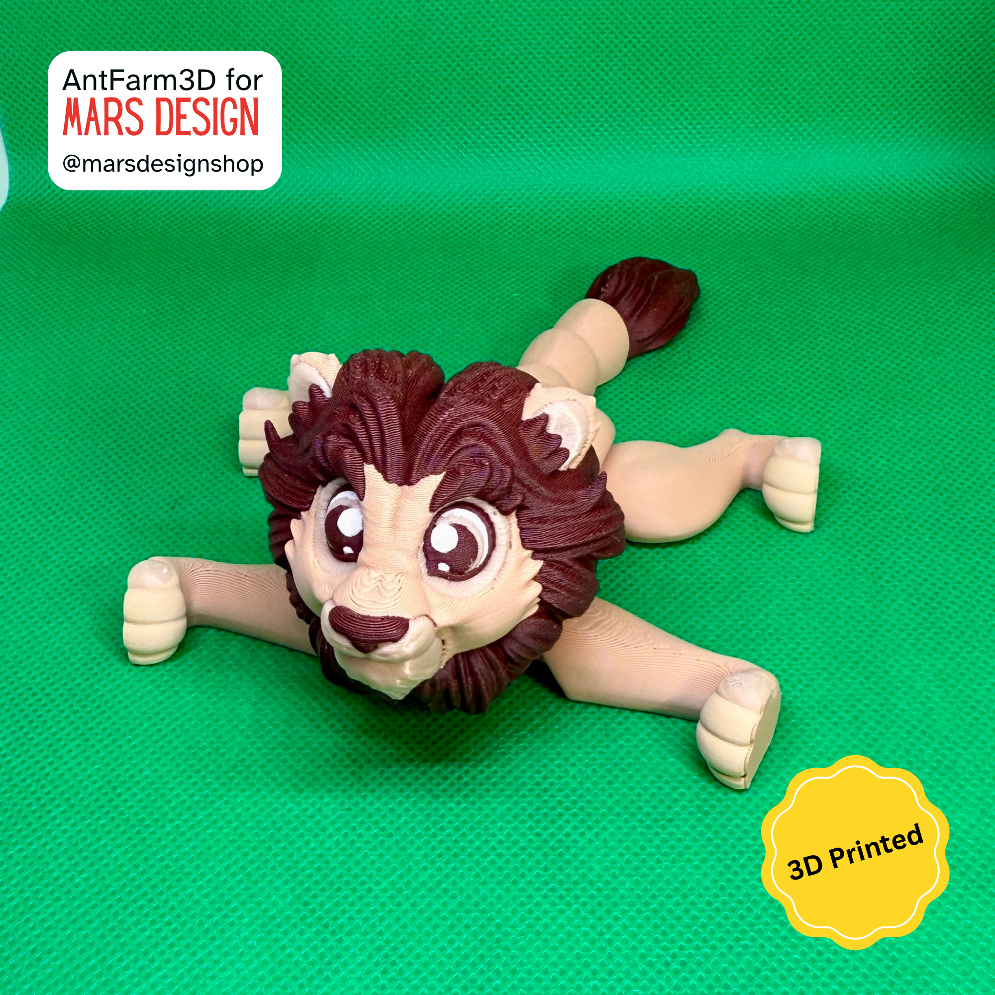 🦁 3D დაბეჭდილი ფლექსი სათამაშო ლომი /  3D Printed Flexi Lion