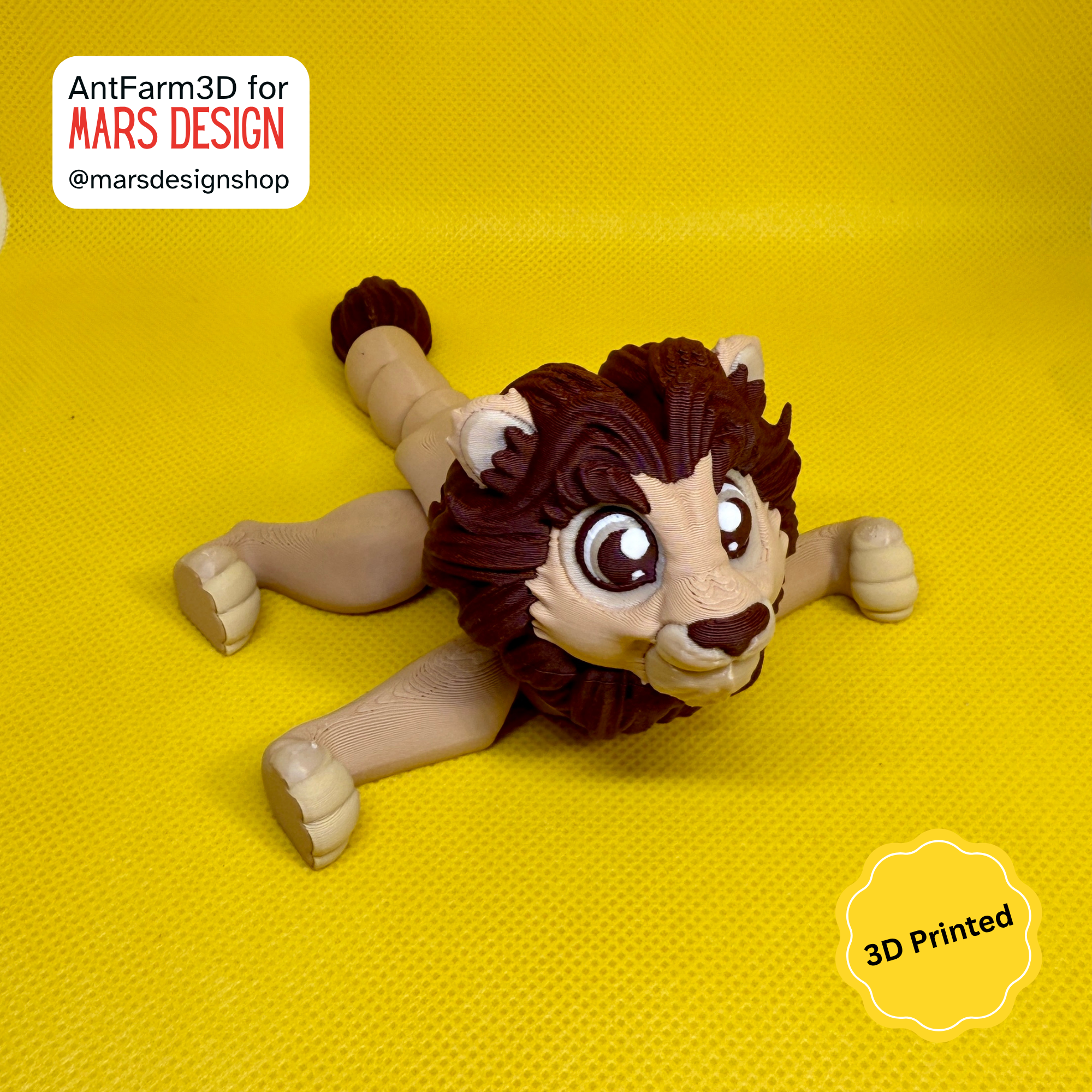 🦁 3D დაბეჭდილი ფლექსი სათამაშო ლომი /  3D Printed Flexi Lion