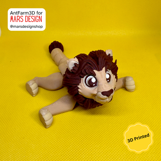 🦁 3D დაბეჭდილი ფლექსი სათამაშო ლომი /  3D Printed Flexi Lion
