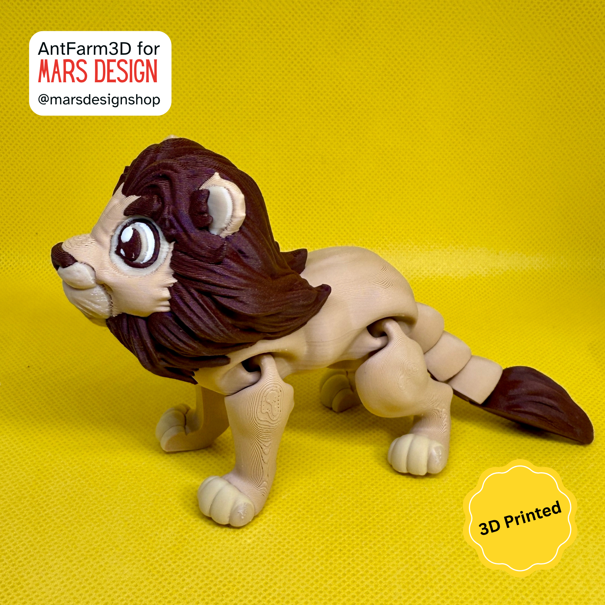 🦁 3D დაბეჭდილი ფლექსი სათამაშო ლომი /  3D Printed Flexi Lion
