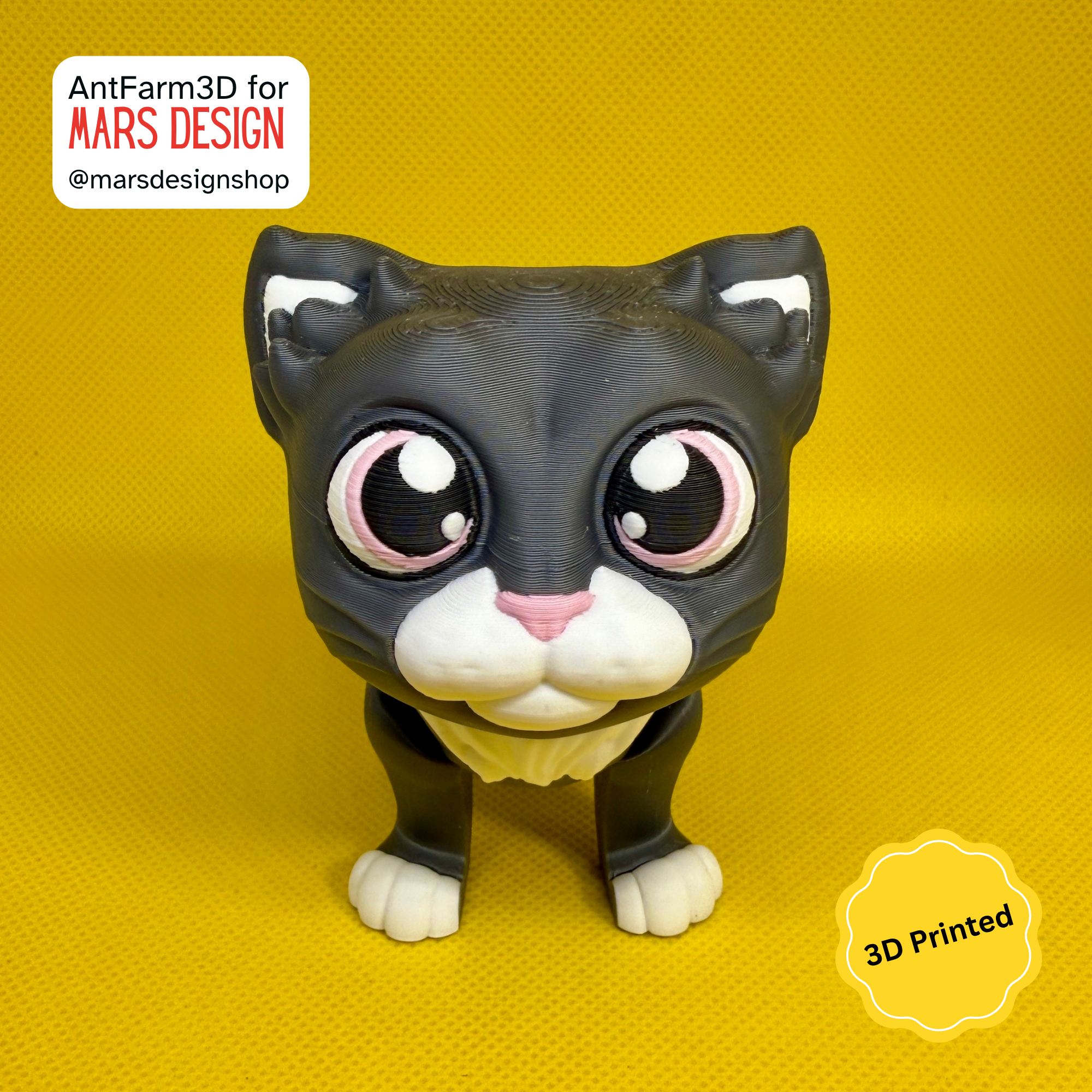 🐾 3D დაბეჭდილი ფლექსი სათამაშო კატა /  3D Printed Flexi Cat