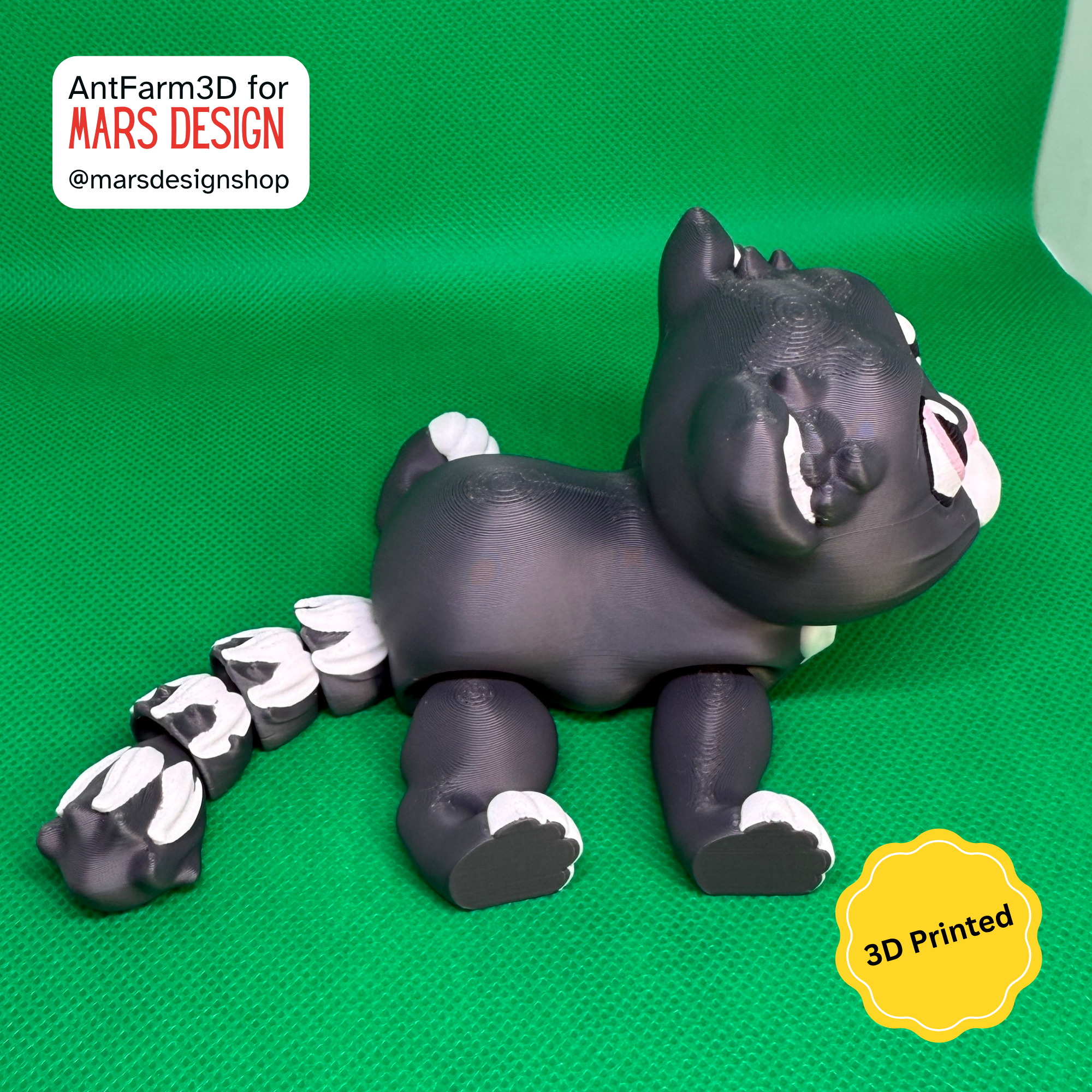 🐾 3D დაბეჭდილი ფლექსი სათამაშო კატა /  3D Printed Flexi Cat