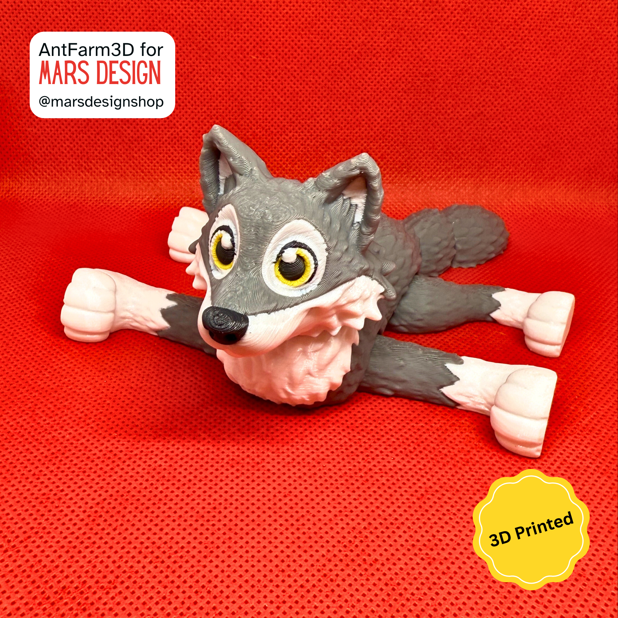 🐺 3D დაბეჭდილი სათამაშო მგელი / 3D Printed Toy Wolf
