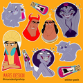 YZMA & Emperor Kuzco სტიკერების შეკვრა 9ც