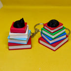 3D დაბეჭდილი წიგნები + კატა ქლიქერი ბრელოკი / 3D Printed Books + Black Cat Fidget Toy Keychain
