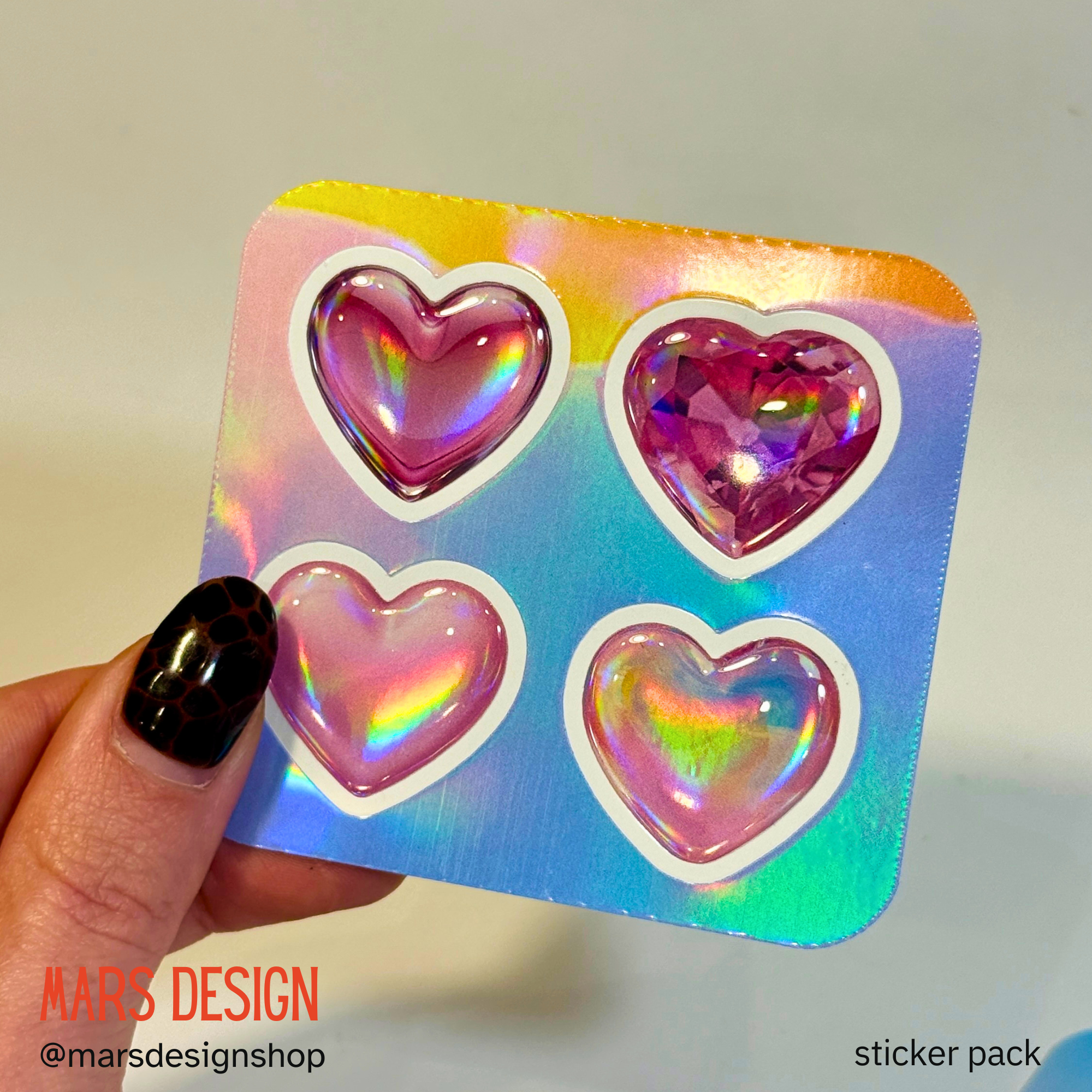 Stars & Hearts 3D sticker packs ვარსკვლავები & გულები მოცულობითი სტიკერების ნაკრები 6ც. (24ც. სტიკერი)
