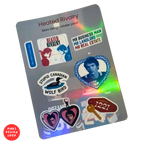 Heated Rivalry vinyl holographic Sticker Pack / ცეცხლოვანი მეტოქეობა ვინილის სტიკერების ნაკრები ჰოლოგრაფიული ლამინაციით 7ც.