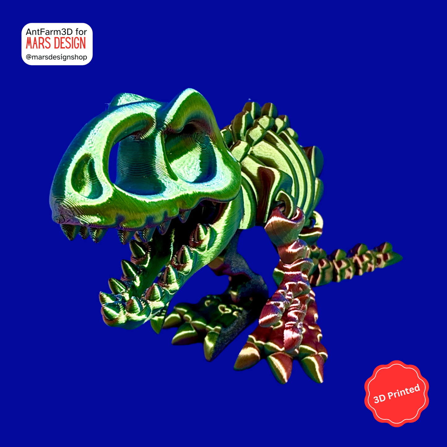🦖 3D დაბეჭდილი ტირანოზავრი ჩინჩხი / 3D Printed Tyrannosaurus Skeleton