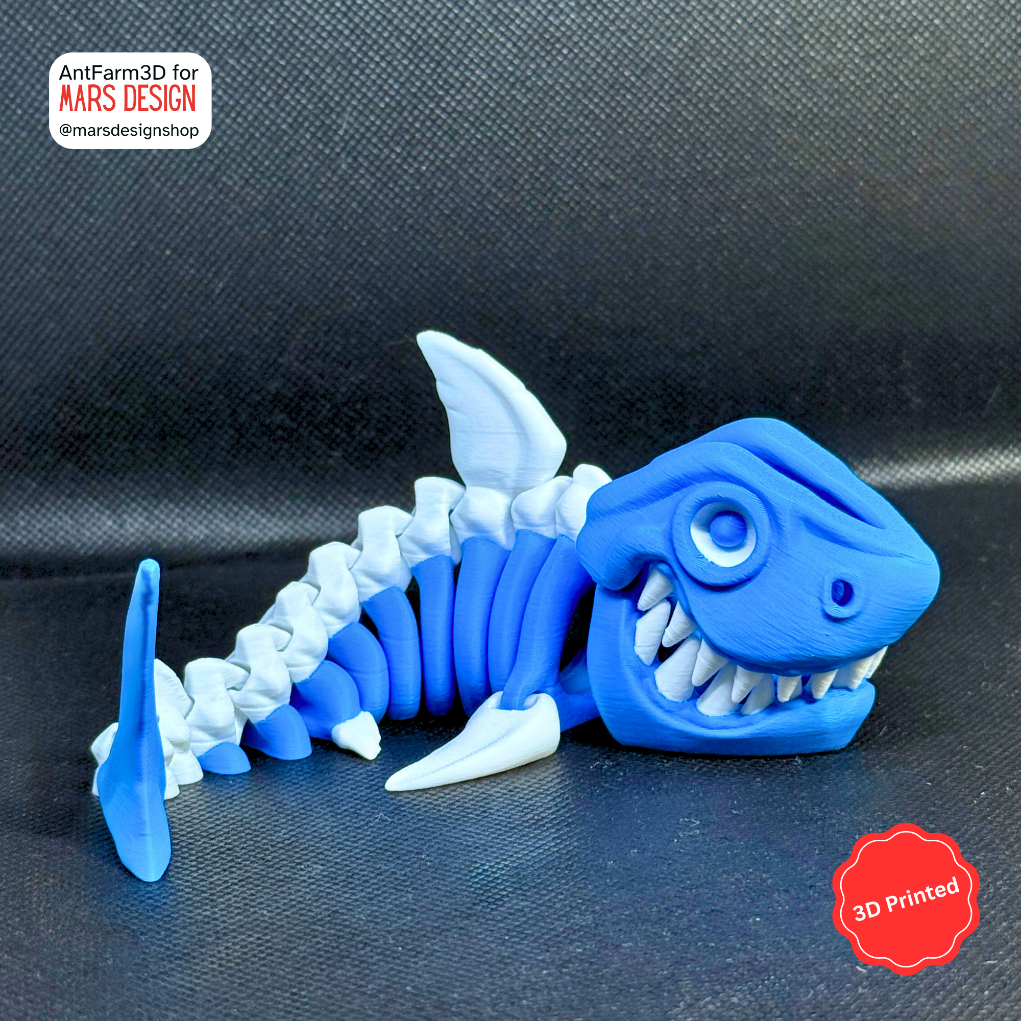 🦈 3D დაბეჭდილი ზვიგენის ჩონჩხი / 3D Printed Shark Skeleton