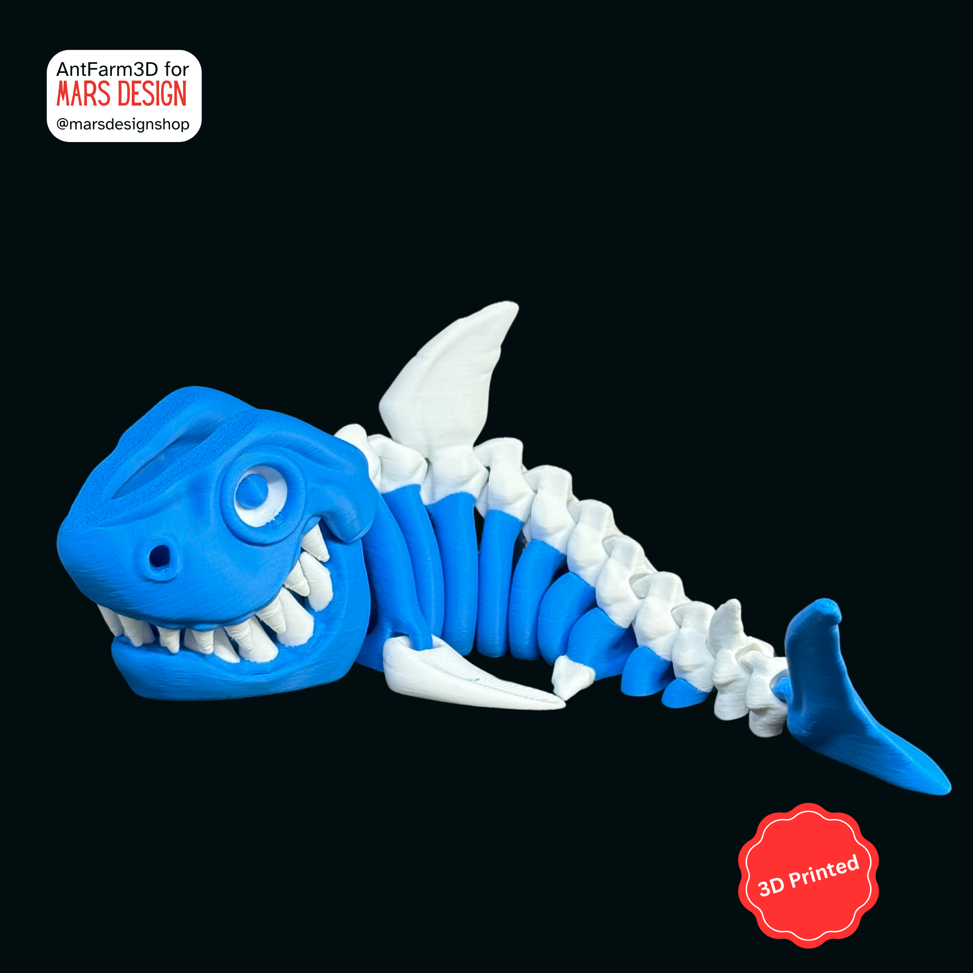 🦈 3D დაბეჭდილი ზვიგენის ჩონჩხი / 3D Printed Shark Skeleton