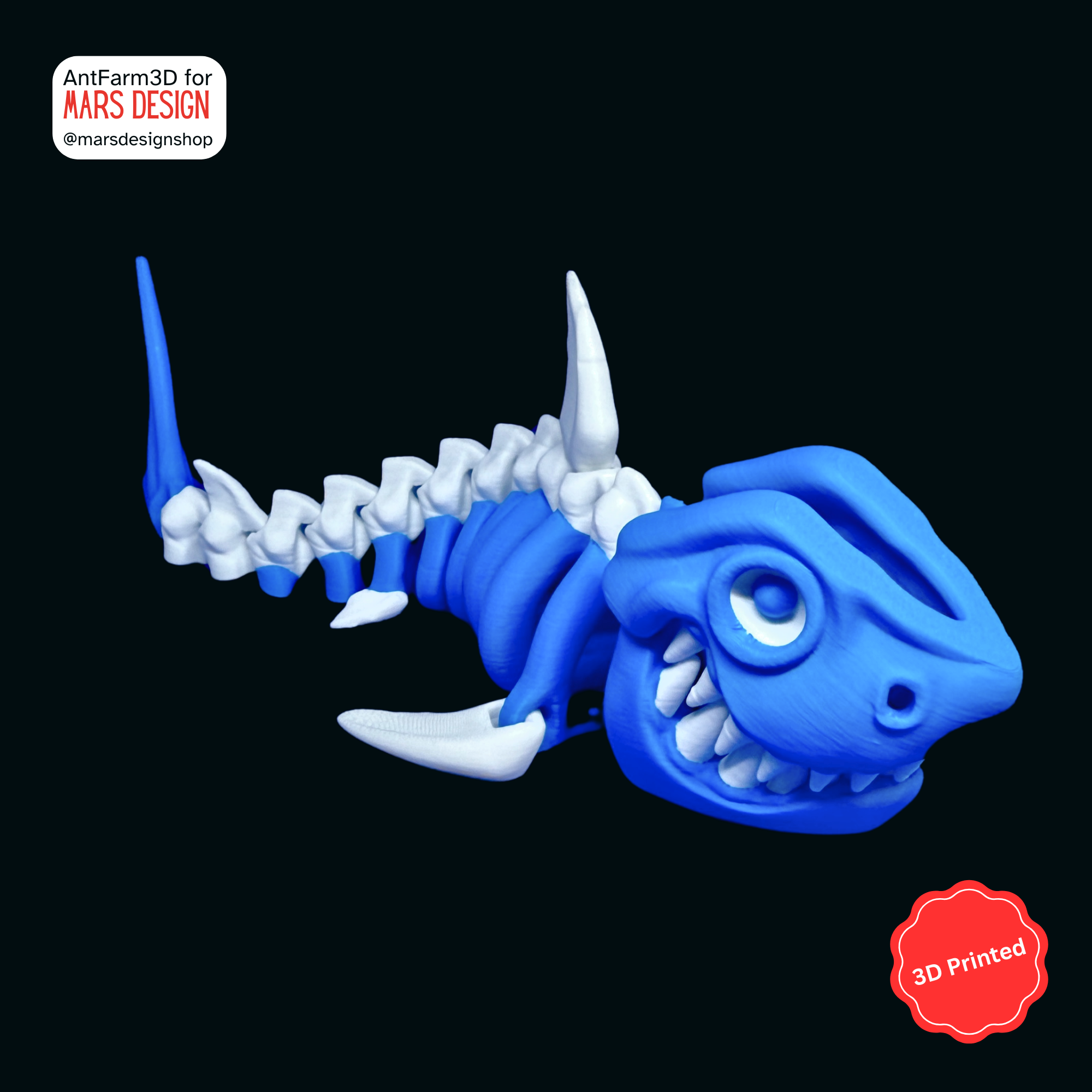 🦈 3D დაბეჭდილი ზვიგენის ჩონჩხი / 3D Printed Shark Skeleton