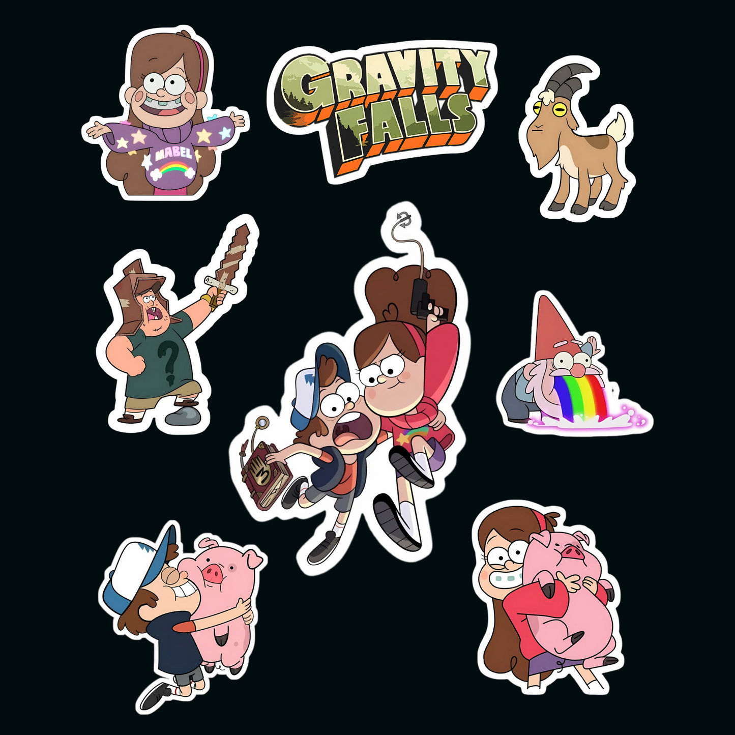 Gravity Falls Sticker Pack / გრავითი ფოლსის სტიკერების ნაკრები 8ც