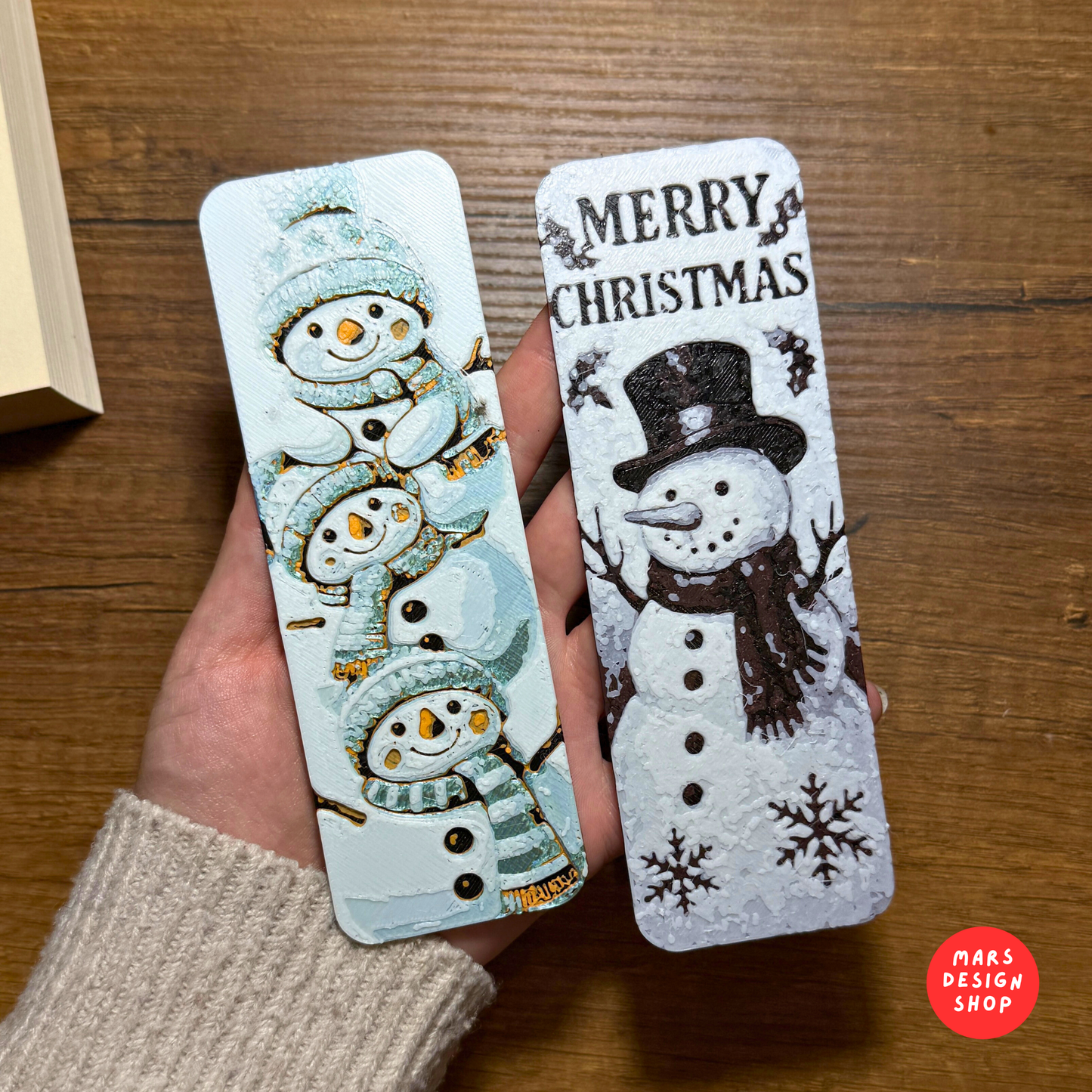 3D დაბეჭდილი სანიშნები 2ც. საახალწლო / 3D Printed Bookmarks 2pcs. Christmas Edition