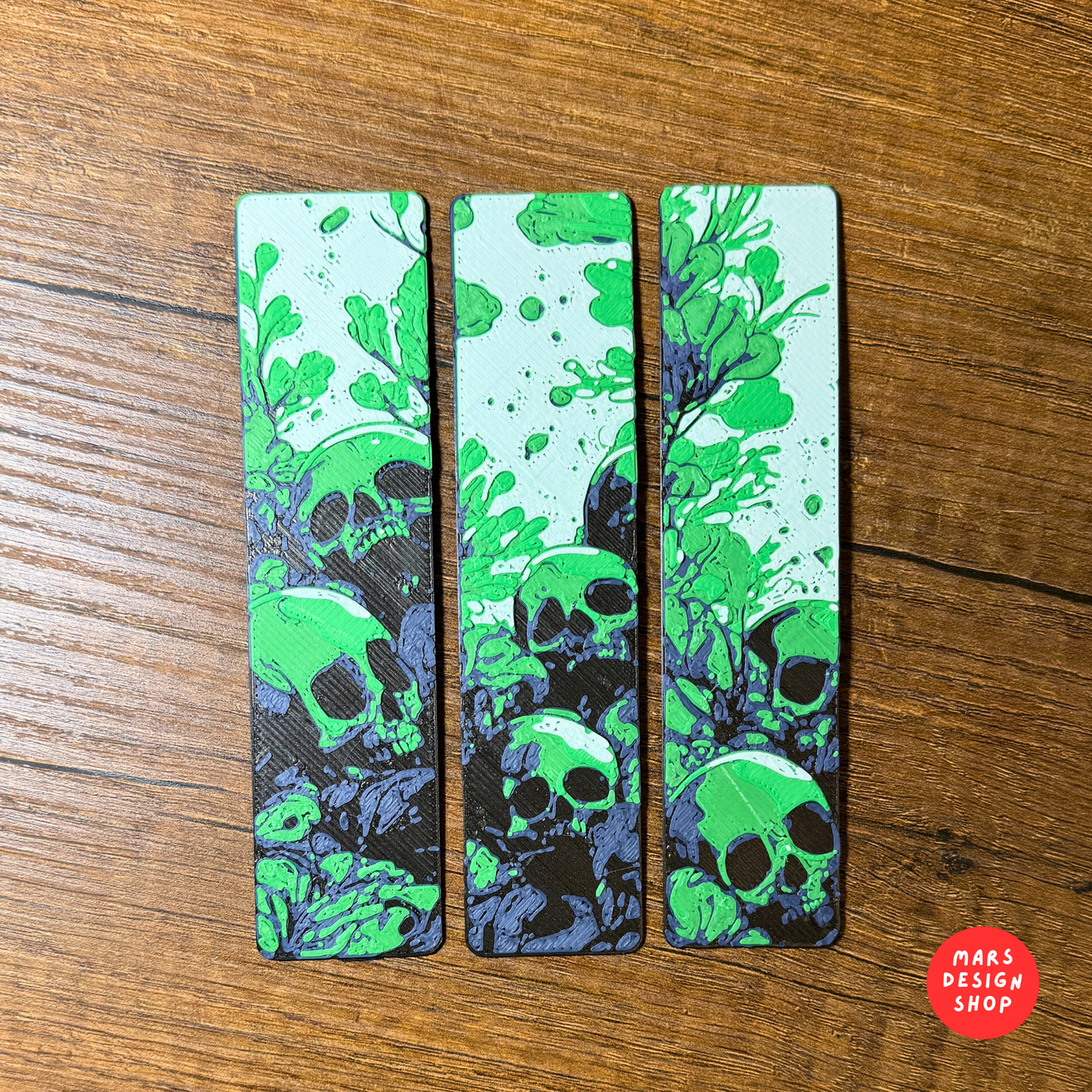 3D დაბეჭდილი სანიშნები 3ც. ჩონჩხები / 3D Printed Bookmarks 3pcs. Skulls