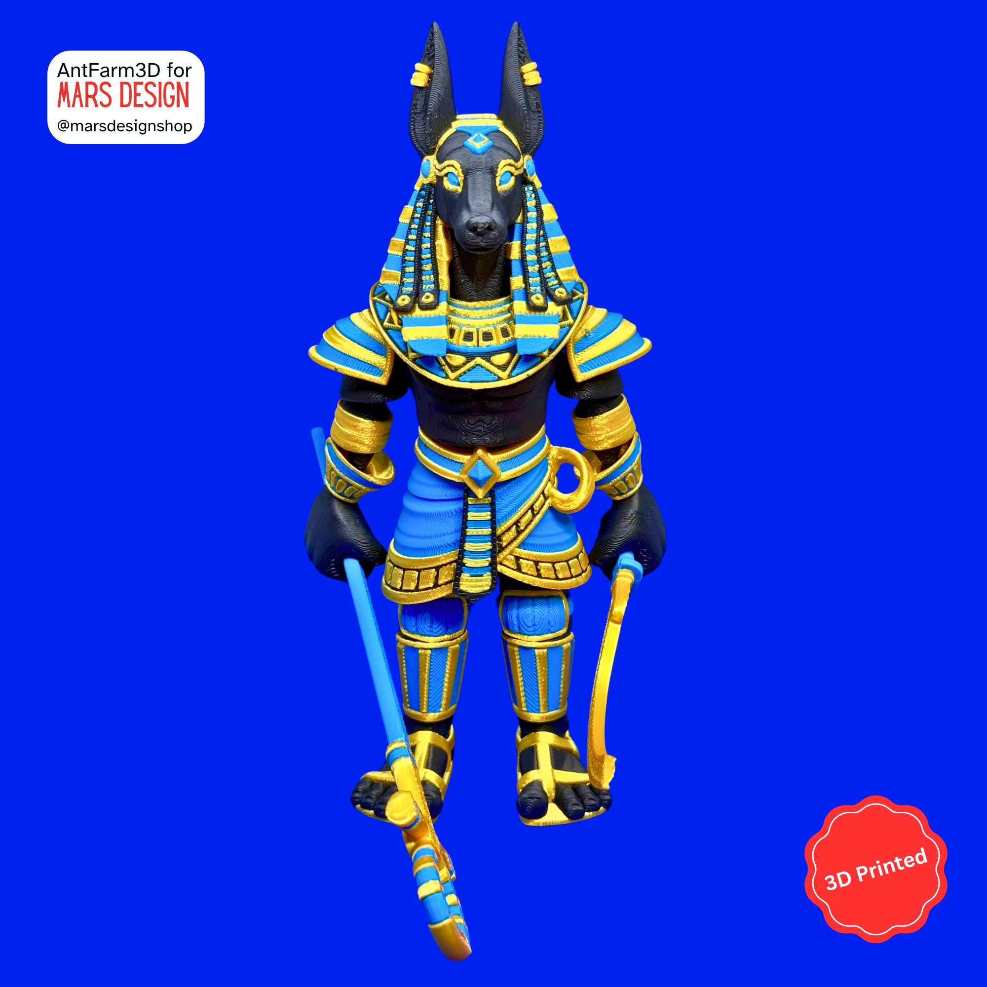 ⚔️ 3D დაბეჭდილი ანუბისის ფიგურა / 3D Printed Toy Anubis