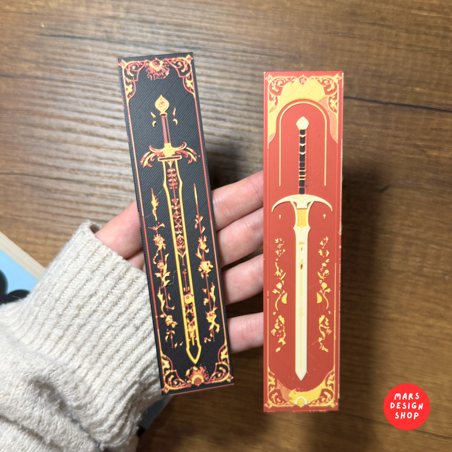 3D დაბეჭდილი სანიშნები 2ც. ხმლები / 3D Printed Bookmarks 2pcs. Swords black