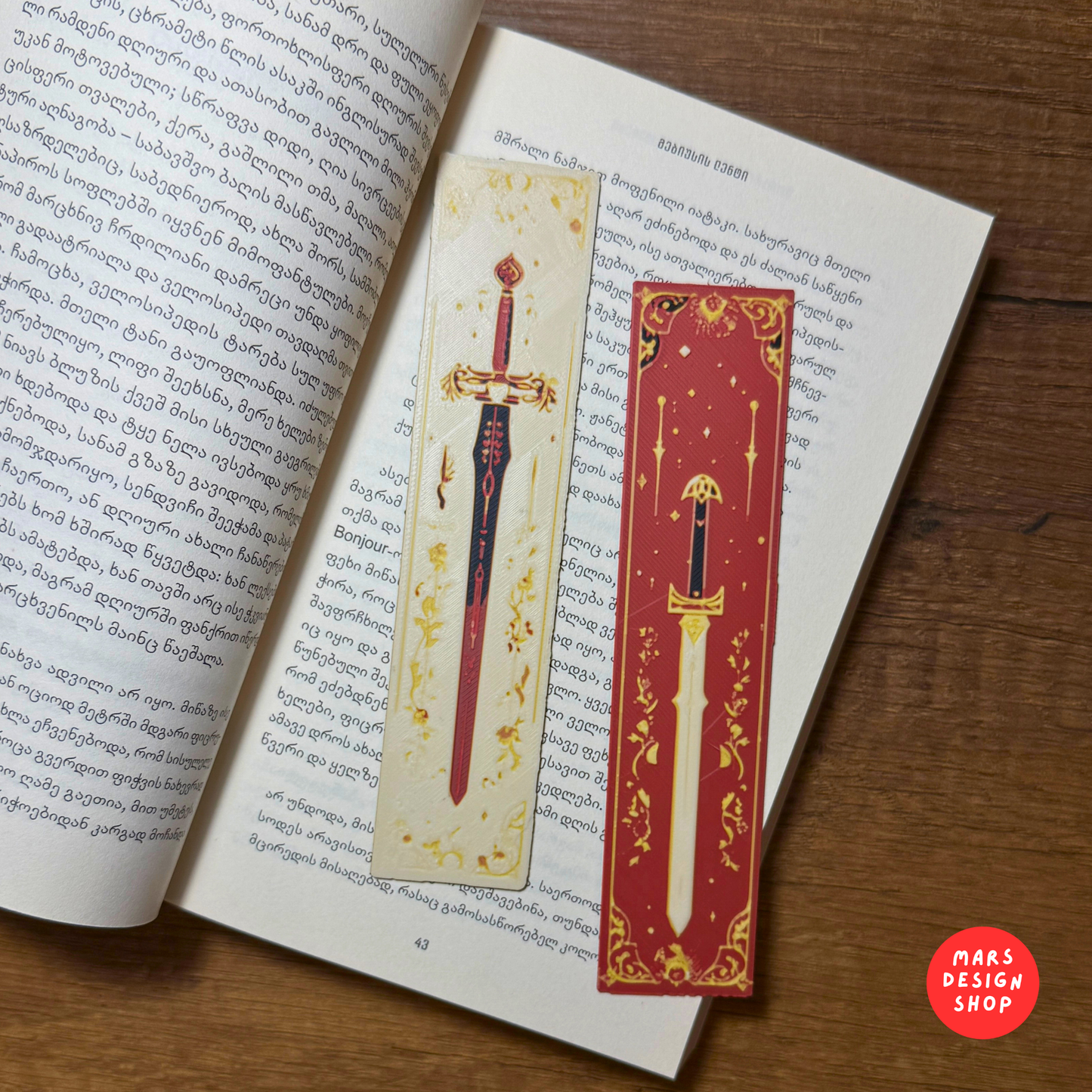 3D დაბეჭდილი სანიშნები 2ც. ხმლები / 3D Printed Bookmarks 2pcs. Swords