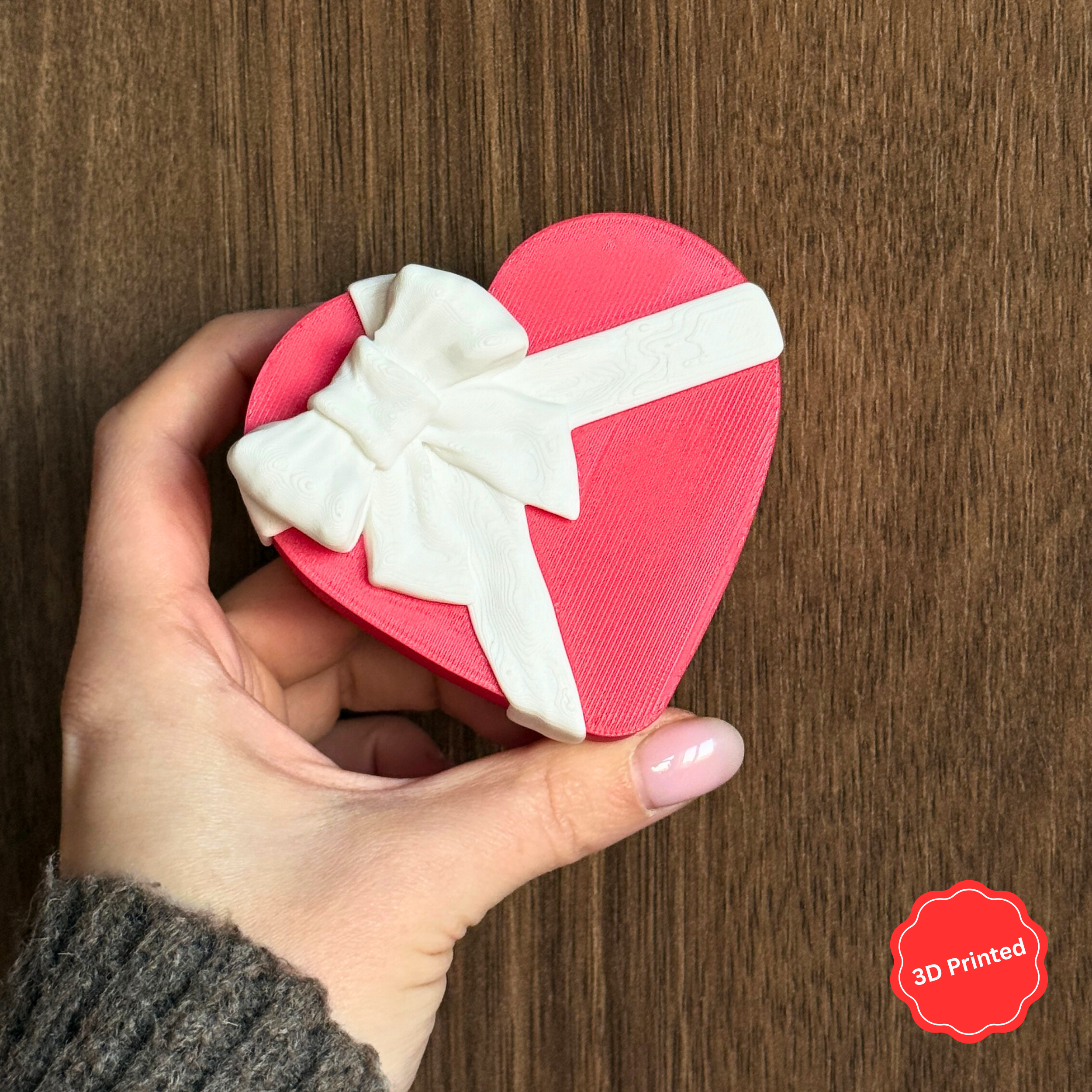 💝 3D დაბეჭდილი შოკოლადის ქლიქერები გულის ფორმის ყუთში წითელი / 3D Printed Chocolate clickers in Heart shaped box Red