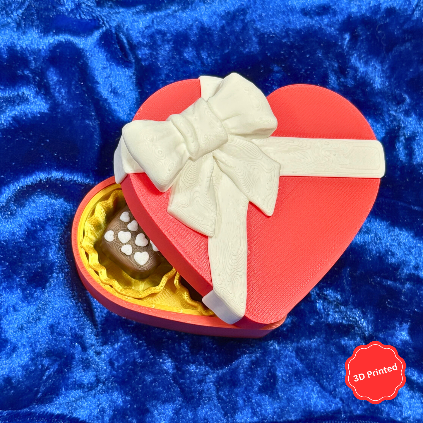 💝 3D დაბეჭდილი შოკოლადის ქლიქერები გულის ფორმის ყუთში წითელი / 3D Printed Chocolate clickers in Heart shaped box Red