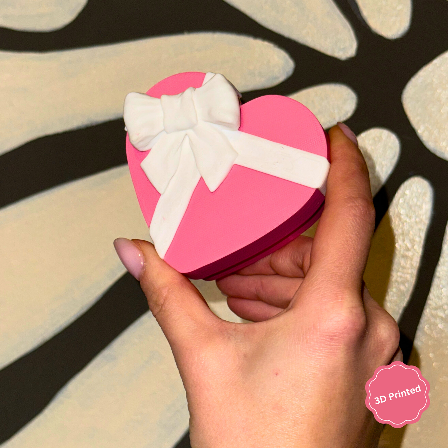 💝 3D დაბეჭდილი შოკოლადის ქლიქერები გულის ფორმის ყუთში ვარდისფერი / 3D Printed Chocolate clickers in Heart shaped box Pink