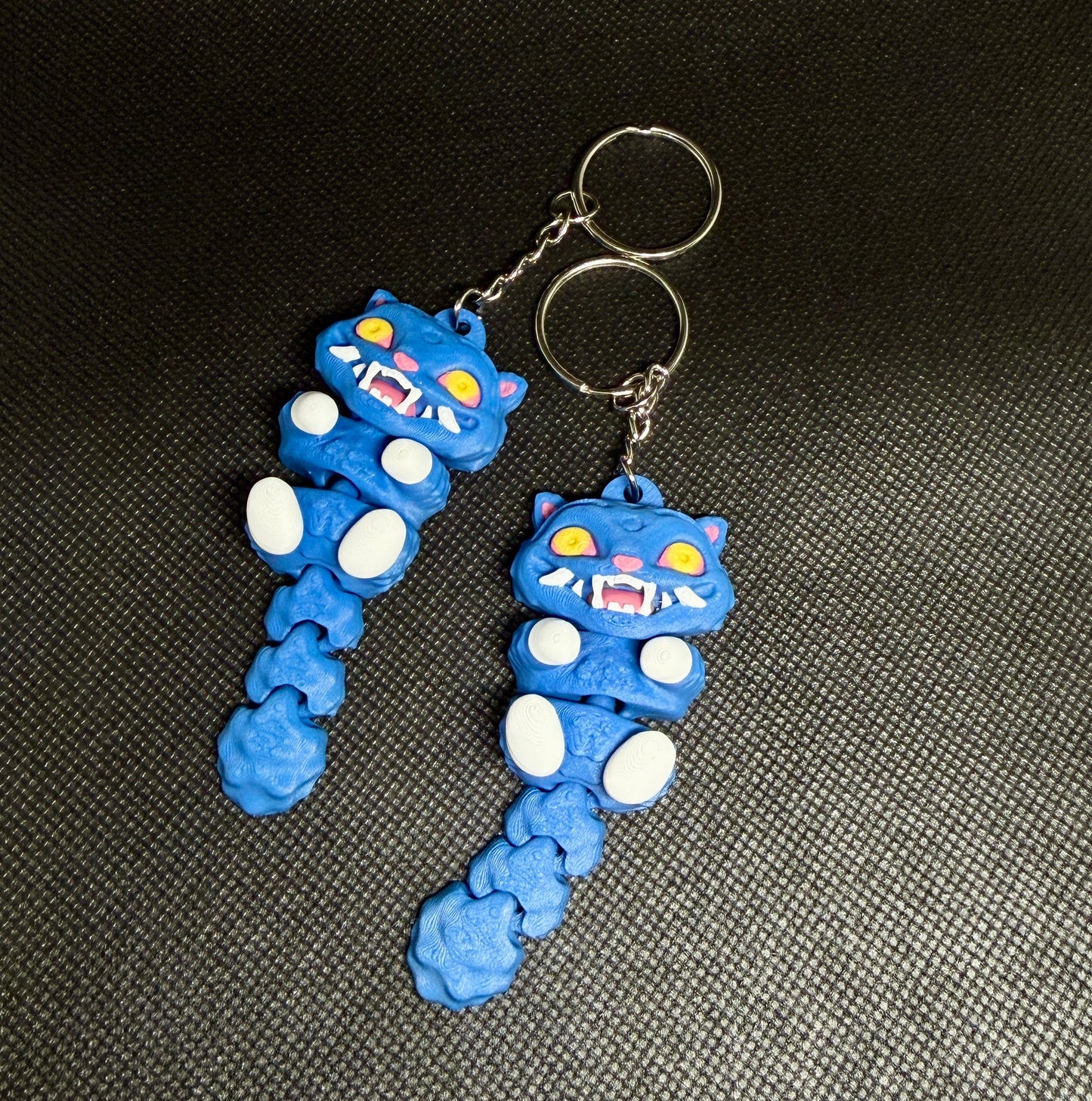 3D დაბეჭდილი ლურჯი ვეფხვი ბრელოკი / 3D Printed K-pop Derpy Demon Hunters Tiger Keychain