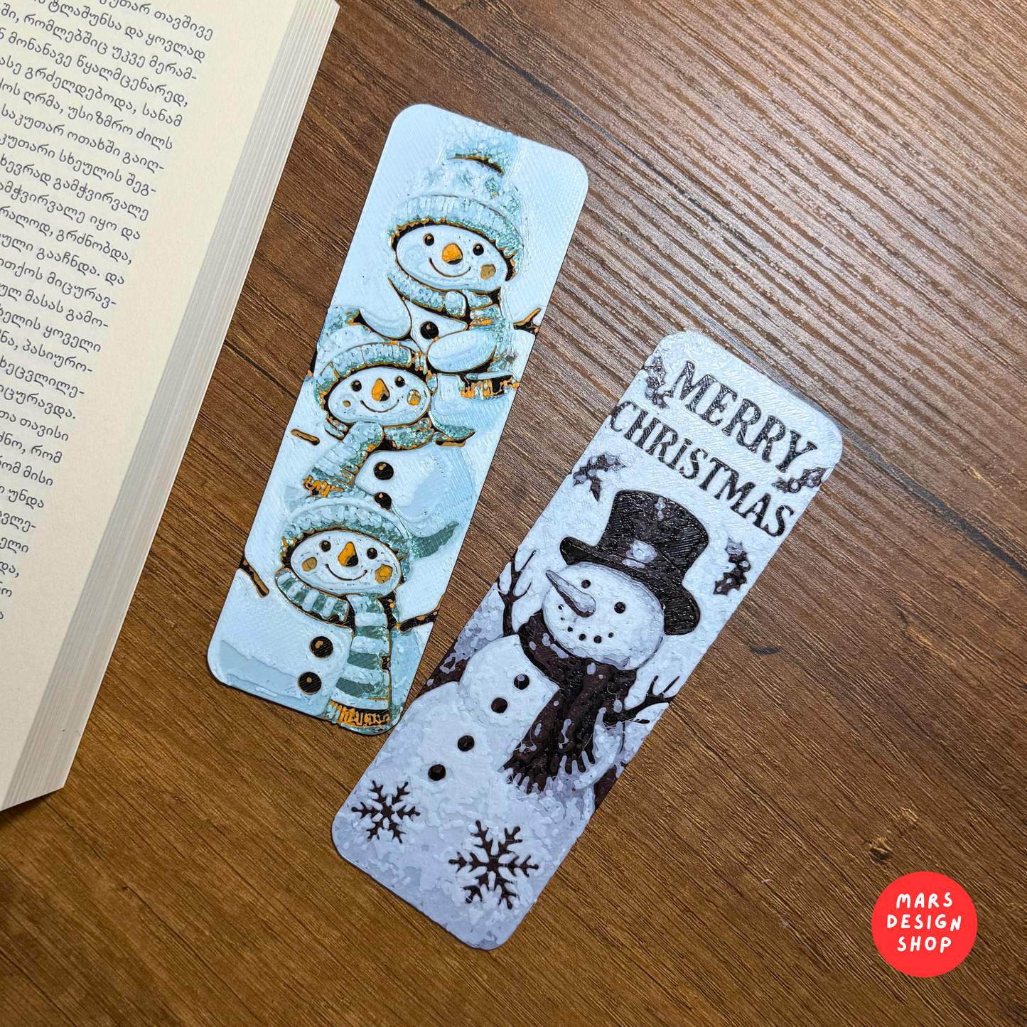 3D დაბეჭდილი სანიშნები 2ც. საახალწლო / 3D Printed Bookmarks 2pcs. Christmas Edition