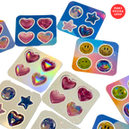 Stars & Hearts 3D sticker packs ვარსკვლავები & გულები მოცულობითი სტიკერების ნაკრები 6ც. (24ც. სტიკერი)