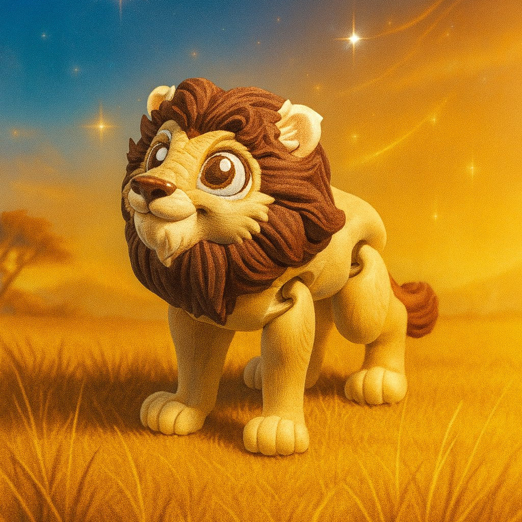 🦁 3D დაბეჭდილი ფლექსი სათამაშო ლომი /  3D Printed Flexi Lion
