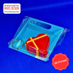3D Printed გული ქლიქერი ბრელოკი / Heart Shaped Fidget Toy Keychain - Red
