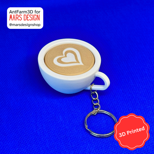 3D Printed კაპუჩინო ქლიქერი ბრელოკი / Cappuccino Fidget Clicker Keychain