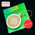 3D Printed კაპუჩინო ქლიქერი ბრელოკი / Cappuccino Fidget Clicker Keychain