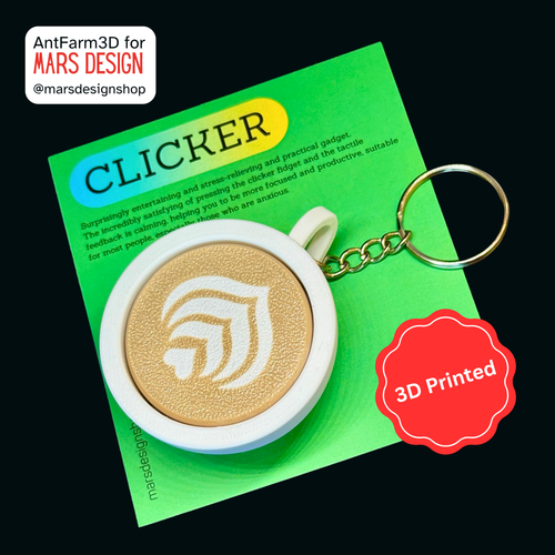 3D Printed კაპუჩინო ქლიქერი ბრელოკი / Cappuccino Fidget Clicker Keychain