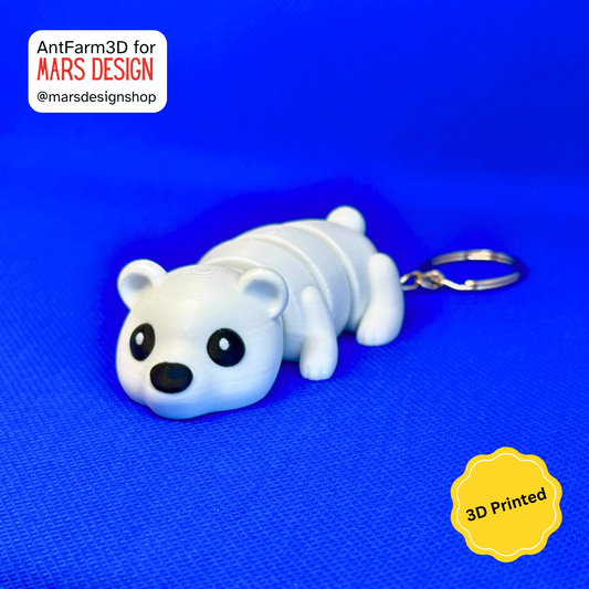3D Printed პოლარული დათვი ბრელოკი / Polar Bear Keychain