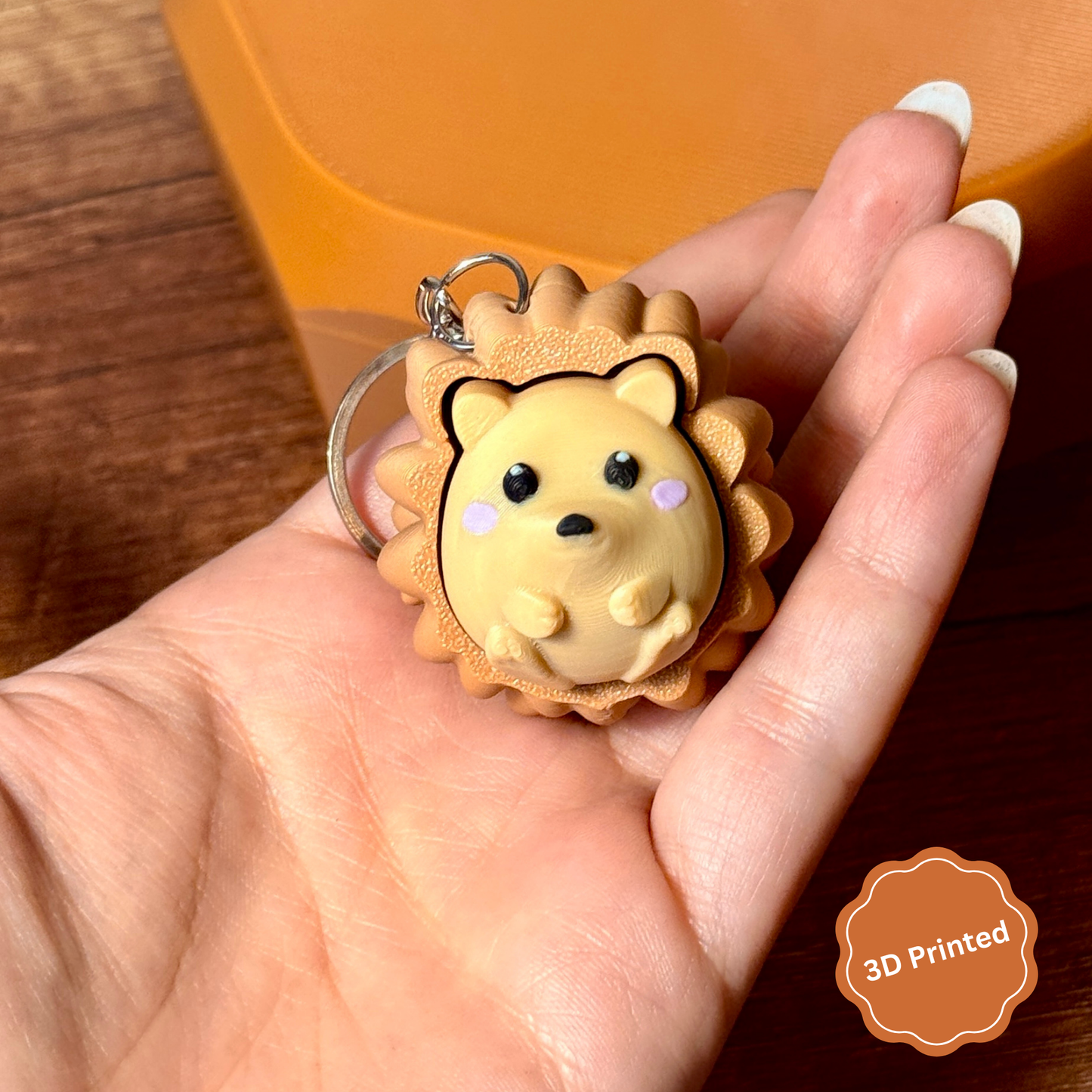 🦔 3D დაბეჭდილი ზღარბი ქლიქერი ბრელოკი / 3D Printed Hedgehog Fidget Toy Keychain